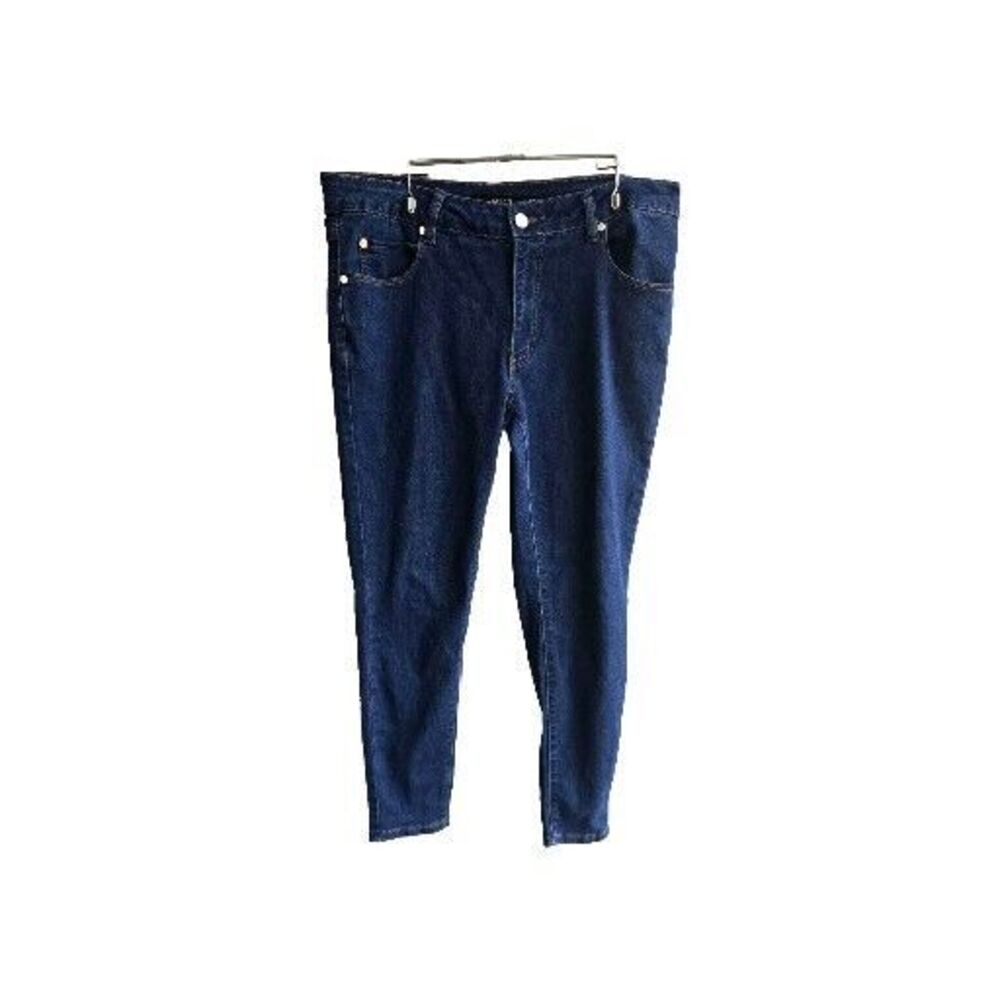 tahari jeans womens size 12 / 31 kelly skinny mid rise stretch denim blue